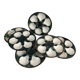 Green and white slip oyster plates