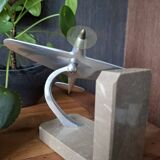 Art Deco aluminum airplane bookends