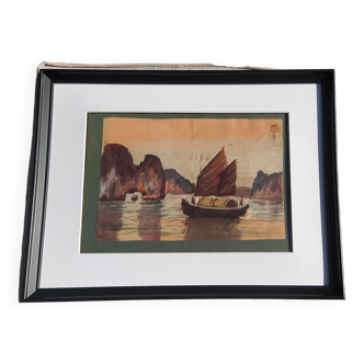 Peinture sur soie Vietnam 1930-1950