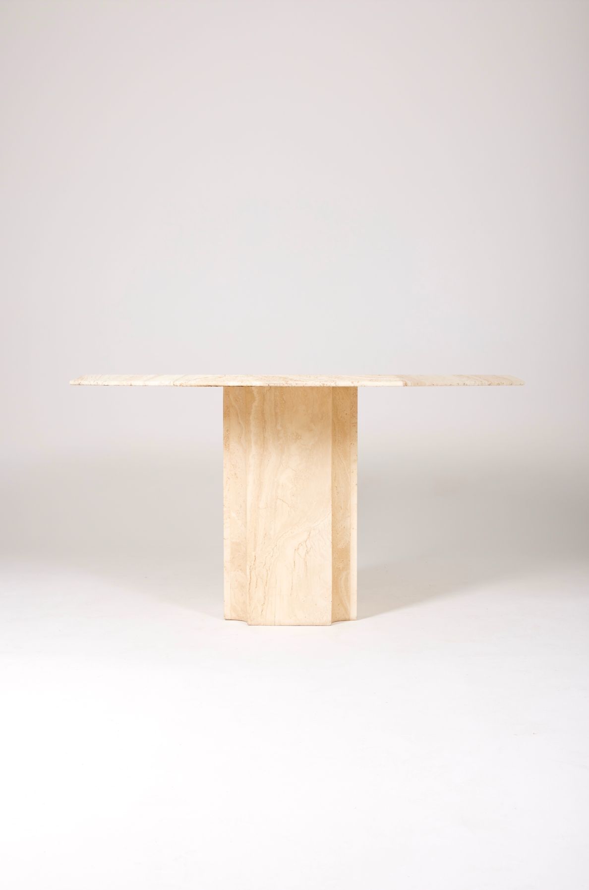 Hexagonal travertine dining table, 1970s