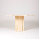 Hexagonal travertine dining table, 1970s