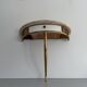 Floating wall console with drawer, brass body and marble top, 1960s, Italy