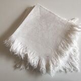 Set of 8 linen damask towels fringed late 19th