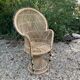 Set of 3 vintage rattan armchairs