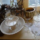 Set of 10 crystal champagne cups