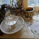 Set of 10 crystal champagne cups