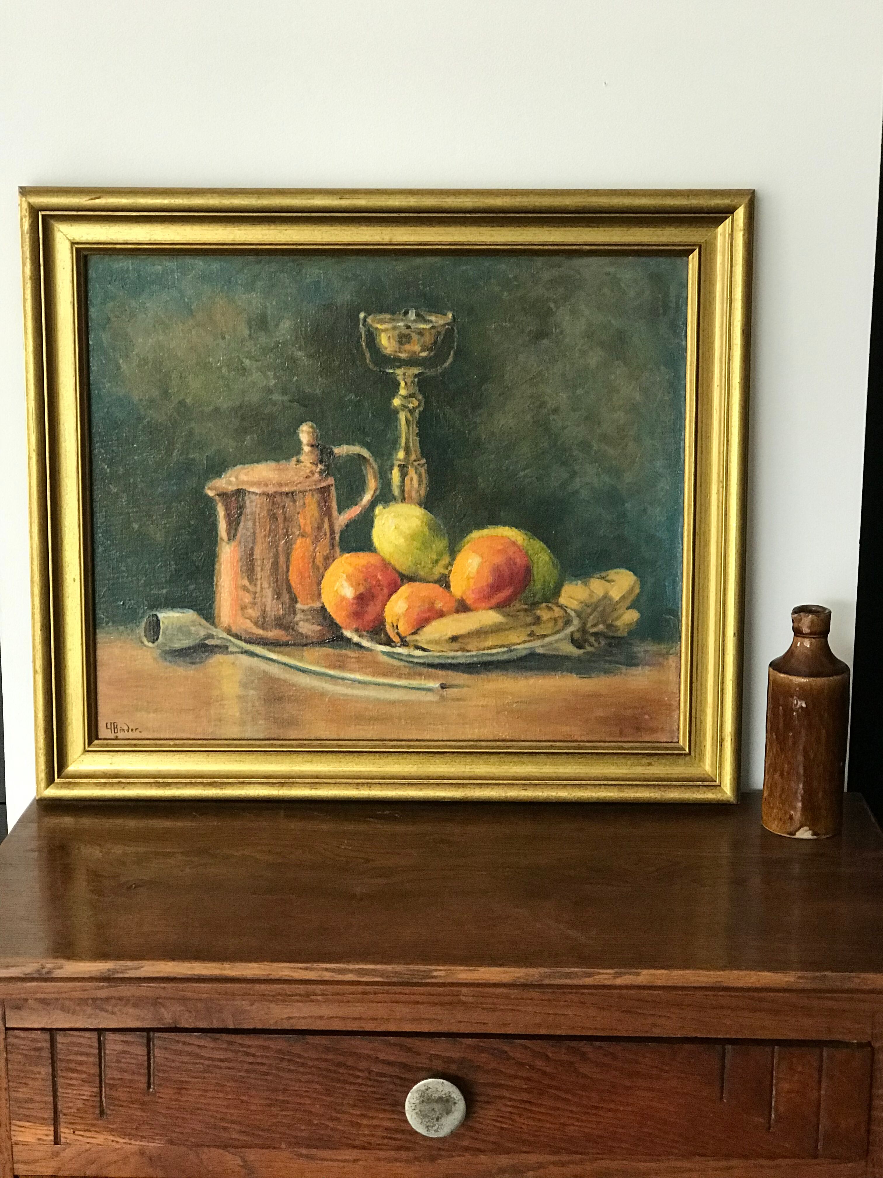 Still life painting on canvas