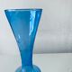 Blue and transparent glass vase