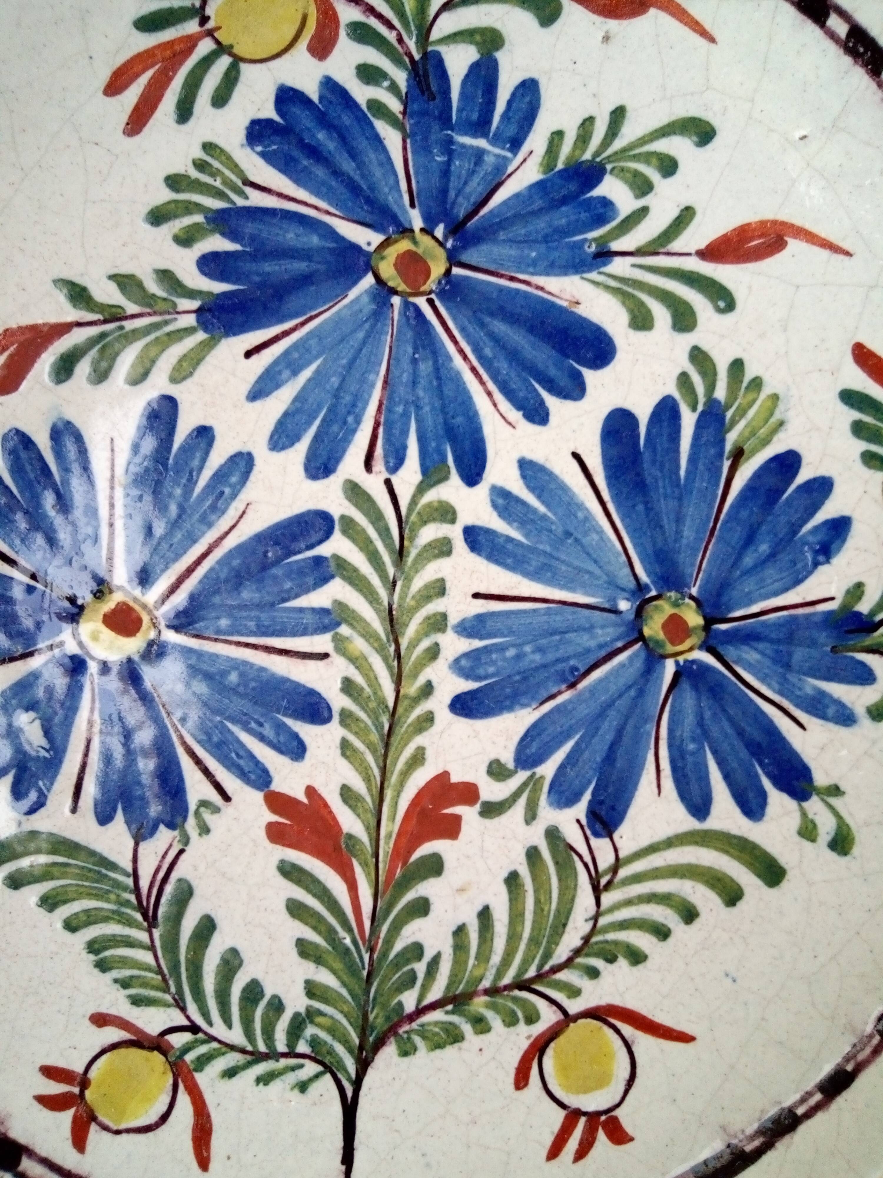 Former earthenware dish from northern France, Late 18th, early 19th century