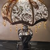 Victorian-inspired lamp, painted resin
