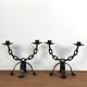 Pair of brutalist candlesticks