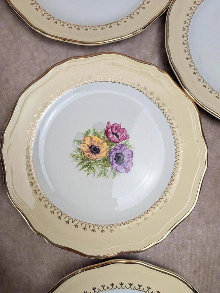 Set of 10 vintage dessert plates L’amandinoise Coopélia