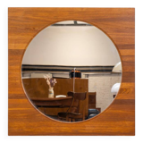 XL Mid-century mirror in solid teak (Denmark, 1960s).