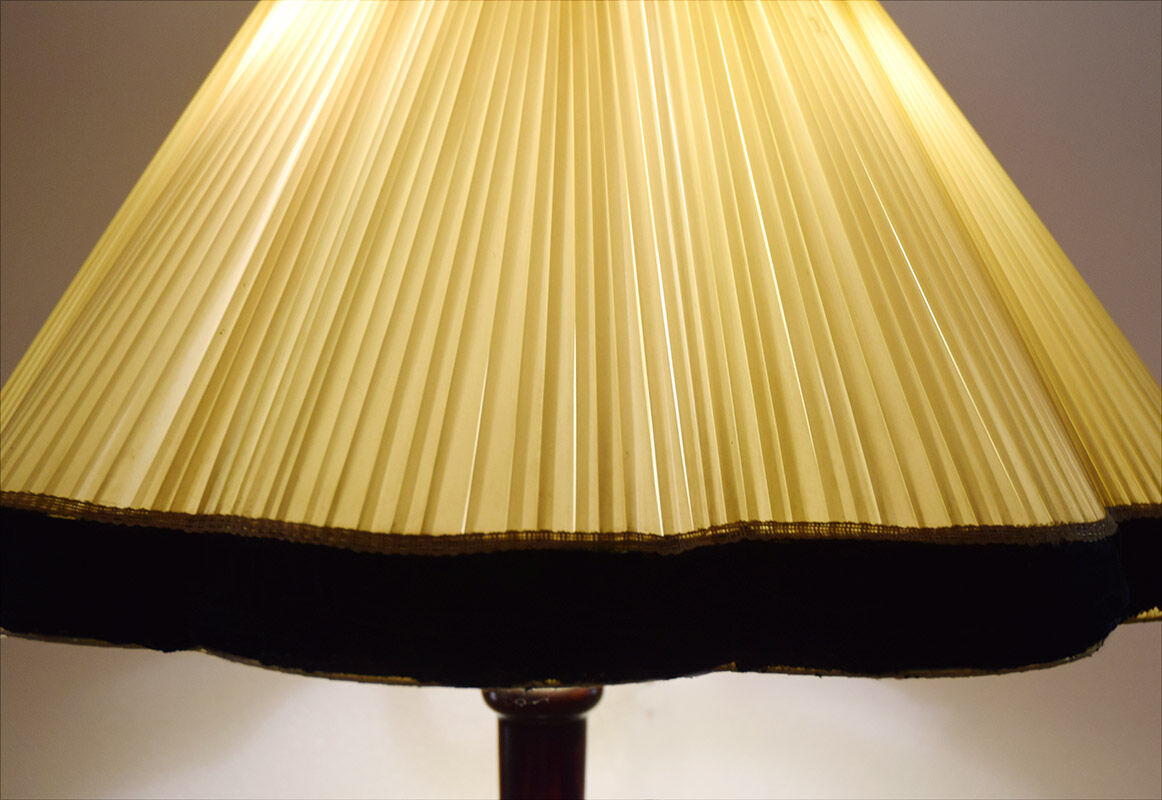 1950's floor lamp in mahogany and brass