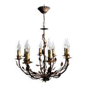 Lustre végétal en métal