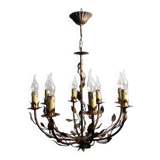 Lustre végétal en métal doré, 1960