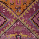 Vintage Turkish Oushak Rug Handwoven 127x370 cm