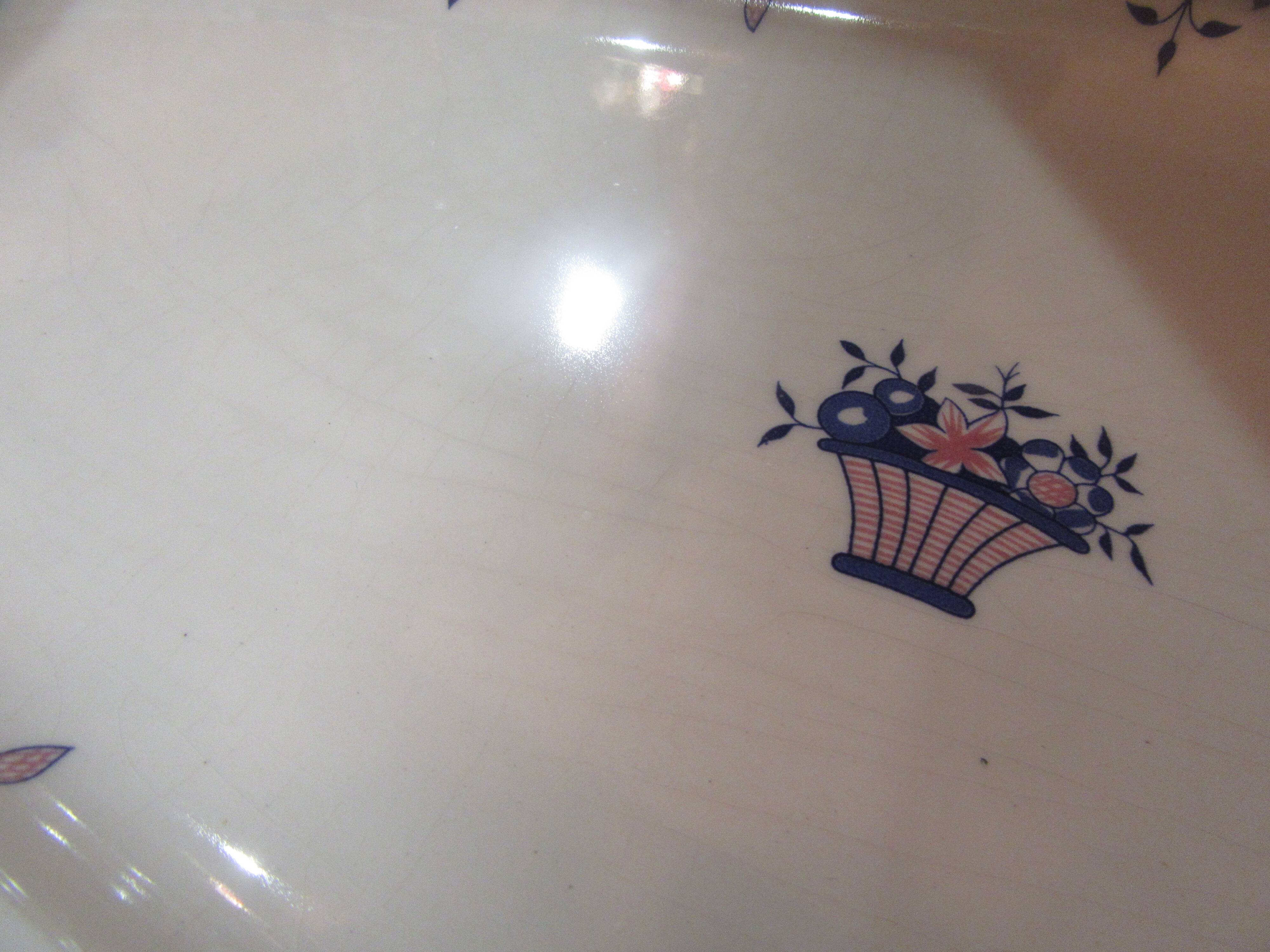 Large LONGCHAMPS oval serving dish with Rouen decor