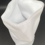 White tinted glass vase with crumpled effect