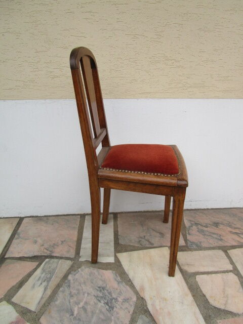Chaise art-déco,velours rouge
