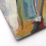 Tableau, abstract painting signed Dalous, 1989