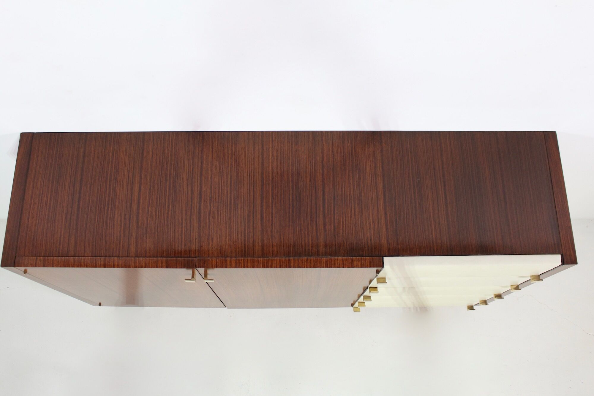 Rosewood and brass buffet by Roger Landault for Regy