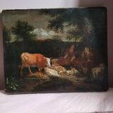 Pastoral scene oil on canvas 18th