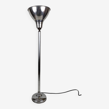 Art deco lamp / floor lamp in chrome metal