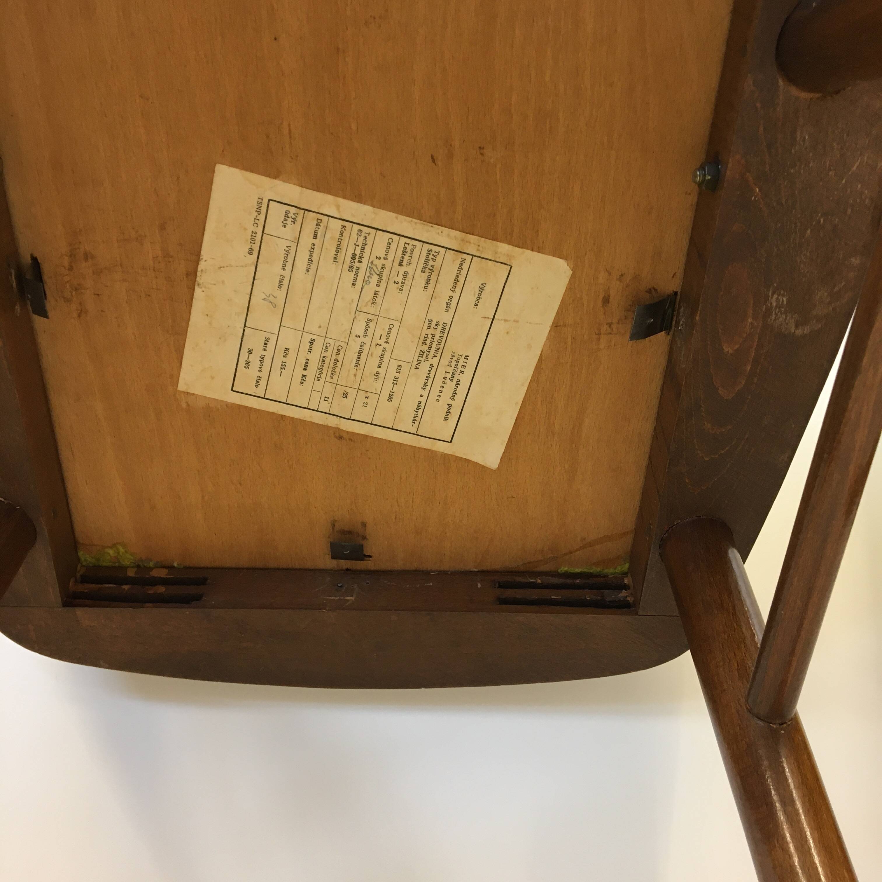 Lot de 3 chaises de salle à manger en bois vintage MIER TOPOLCANY Antonin Suman des années 60 Tchécoslovaquie