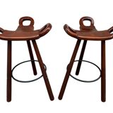 Tabourets de Bar Brutalistes, Marbella par Sergio Rodrigues,Espagne, 1