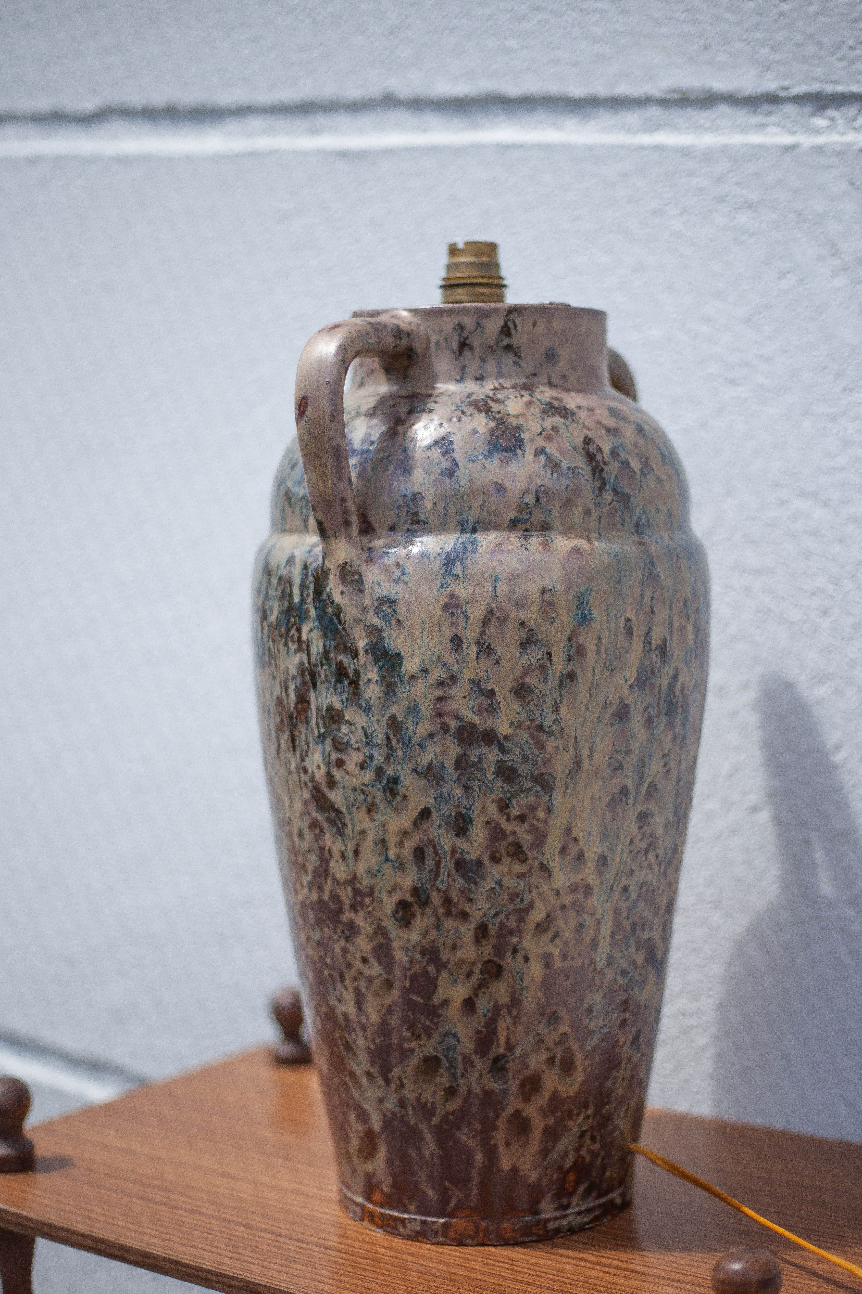 Large vintage lamp stand, lamp foot, ceramic amphora