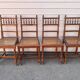 Set of 4 antique wooden and caned chairs – Henri II style