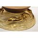 Glass coupe 'Naïades' with turned wooden Art Deco base