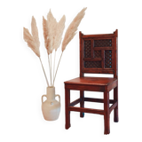 Chaise moucharabieh en bois exotique