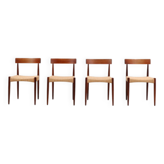 Set of 4 Teak Dining chairs by Arne Hovmand-Olsen for Mogens Kold