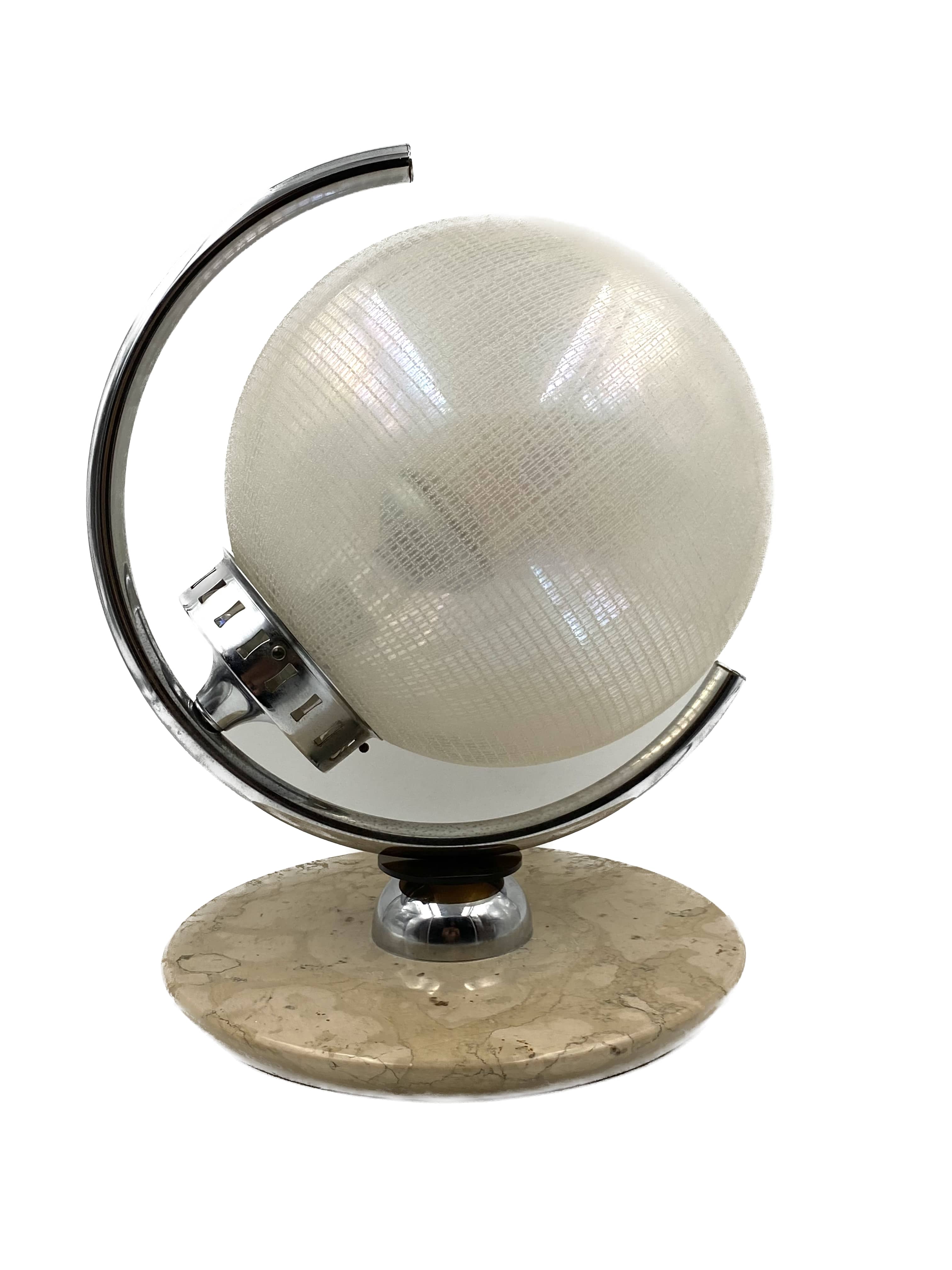 Murano glass spherical table lamp, Mazzega Italy 1970s