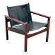 Fauteuil "Peglev" de Michel Arnoult pour Objekto en palissandre et skaï, Brésil 1960