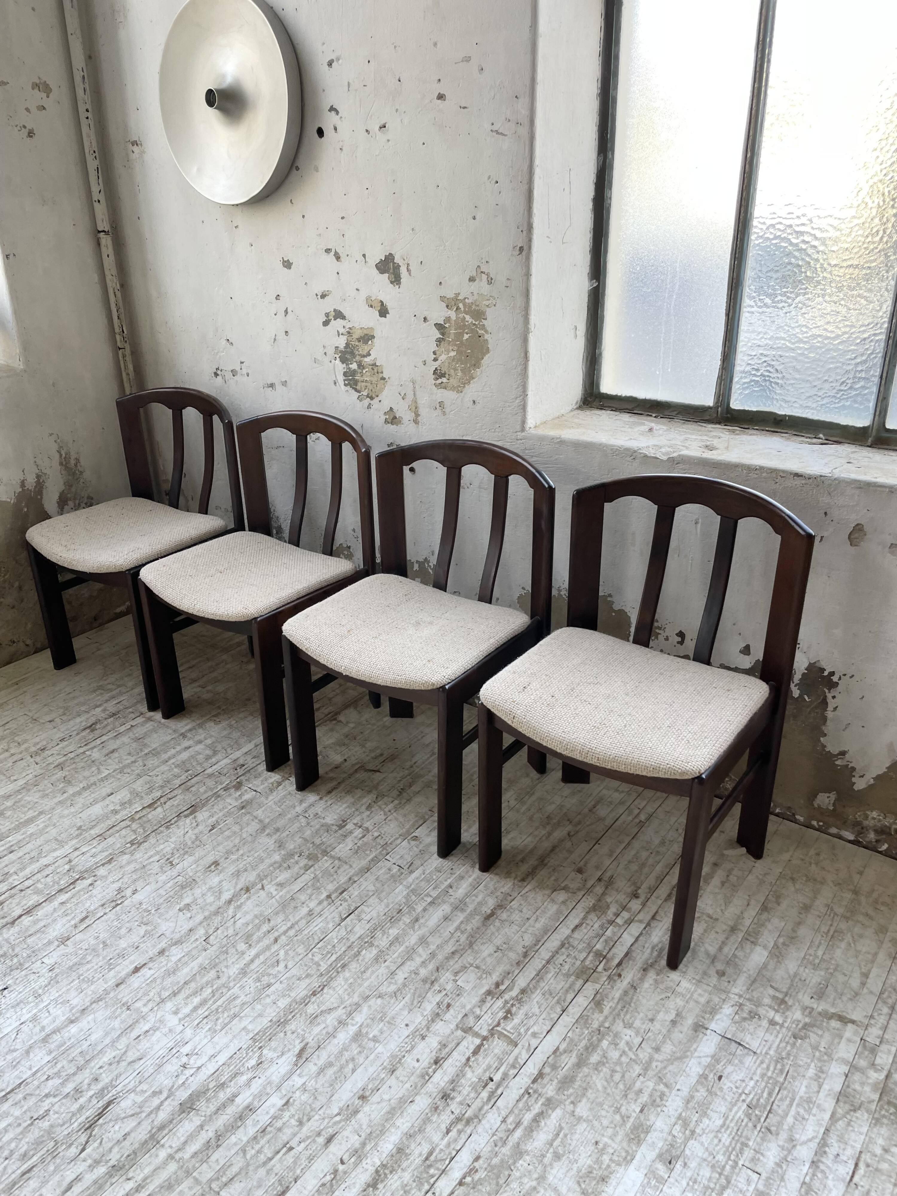 4 Scandinavian mahogany chairs