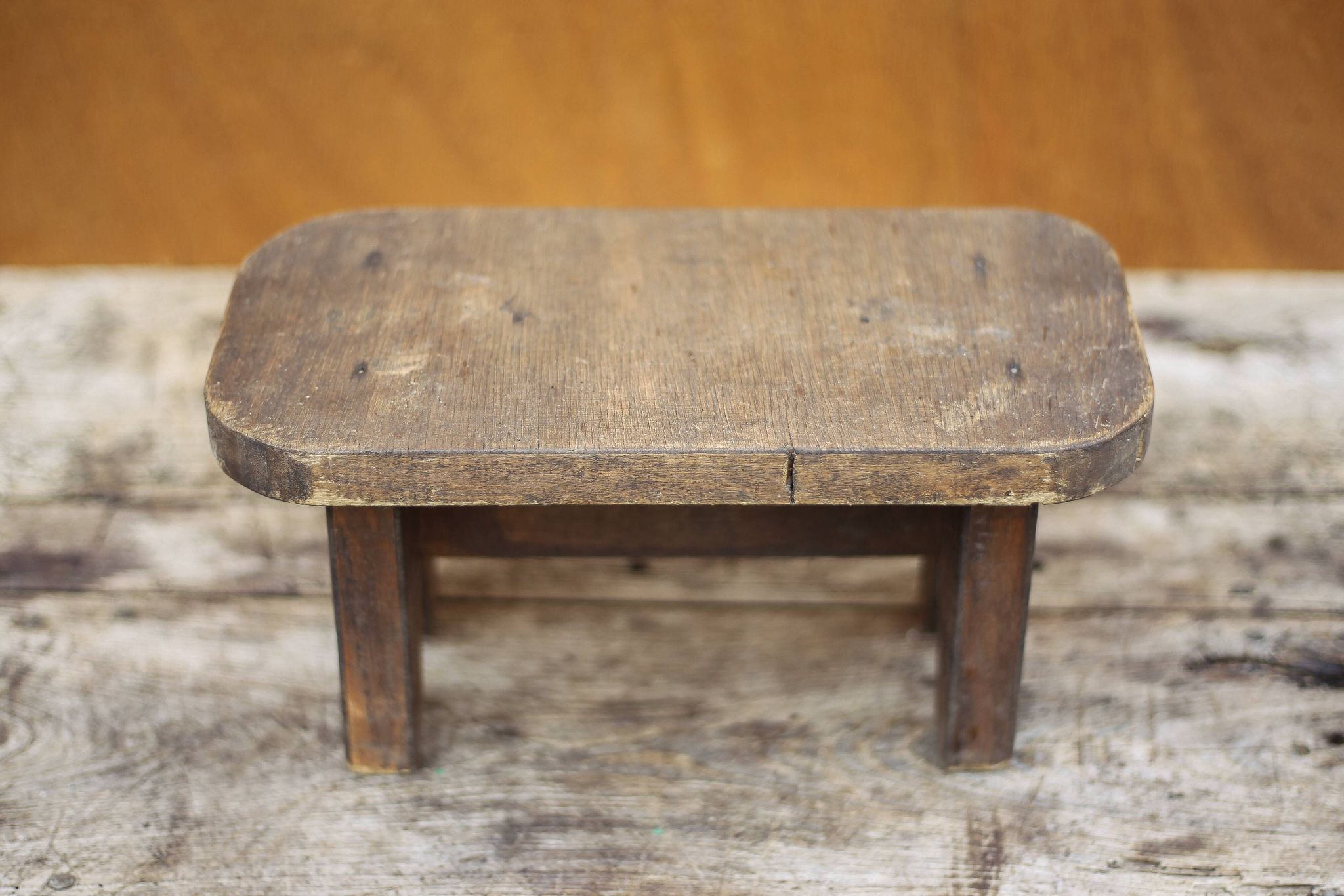 Mini wooden stool, wooden step stool, vintage footrest, plant holder