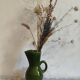 Carafe vintage en céramique vernissée verte