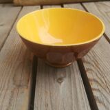 Brown and yellow ceramic bowl Digoin Sarreguemines