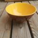 Brown and yellow ceramic bowl Digoin Sarreguemines