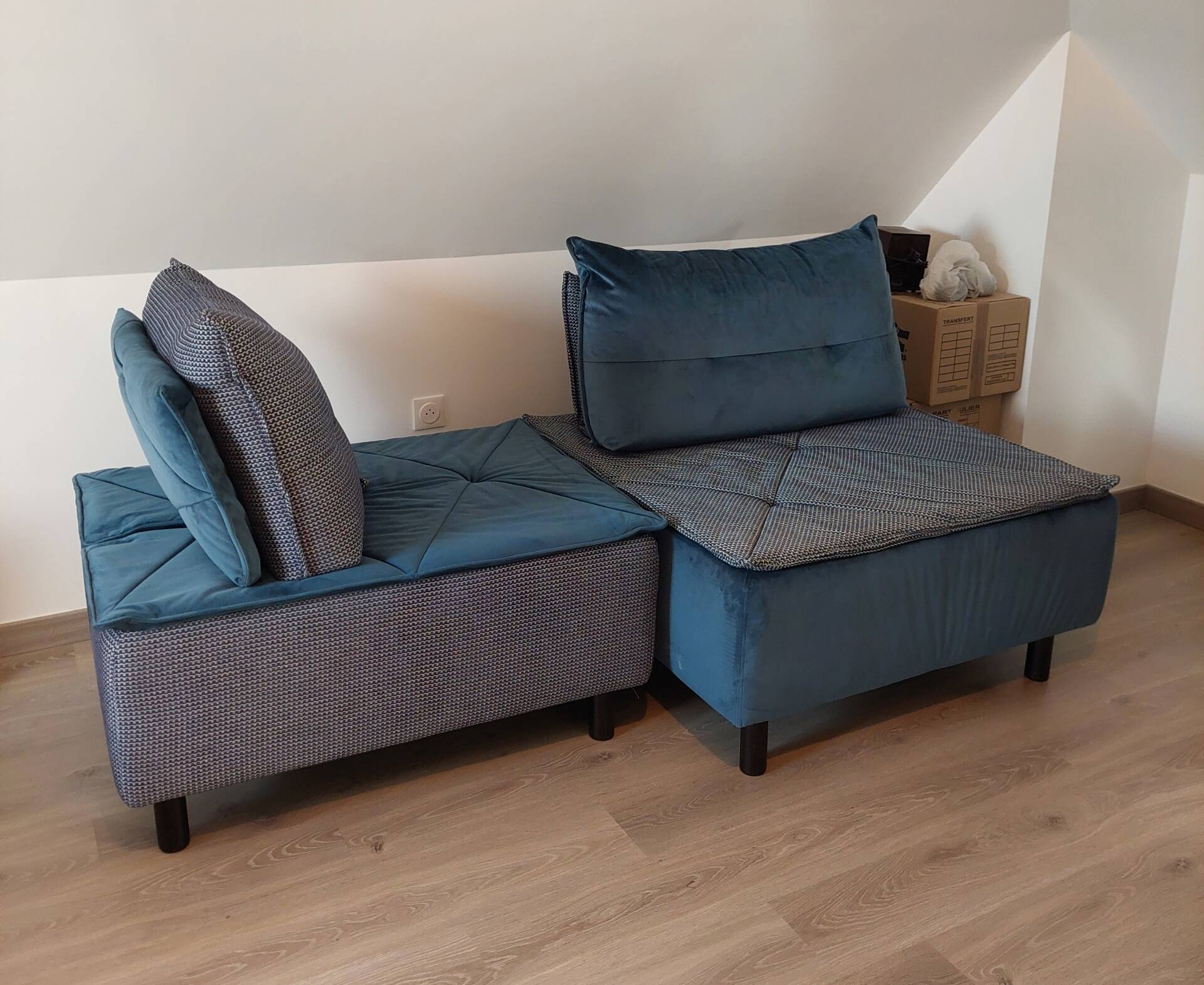 1 lot de 2 fauteuils design modulaires