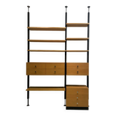 Library no. 1/3 floor-to-ceiling blond wood & black metal