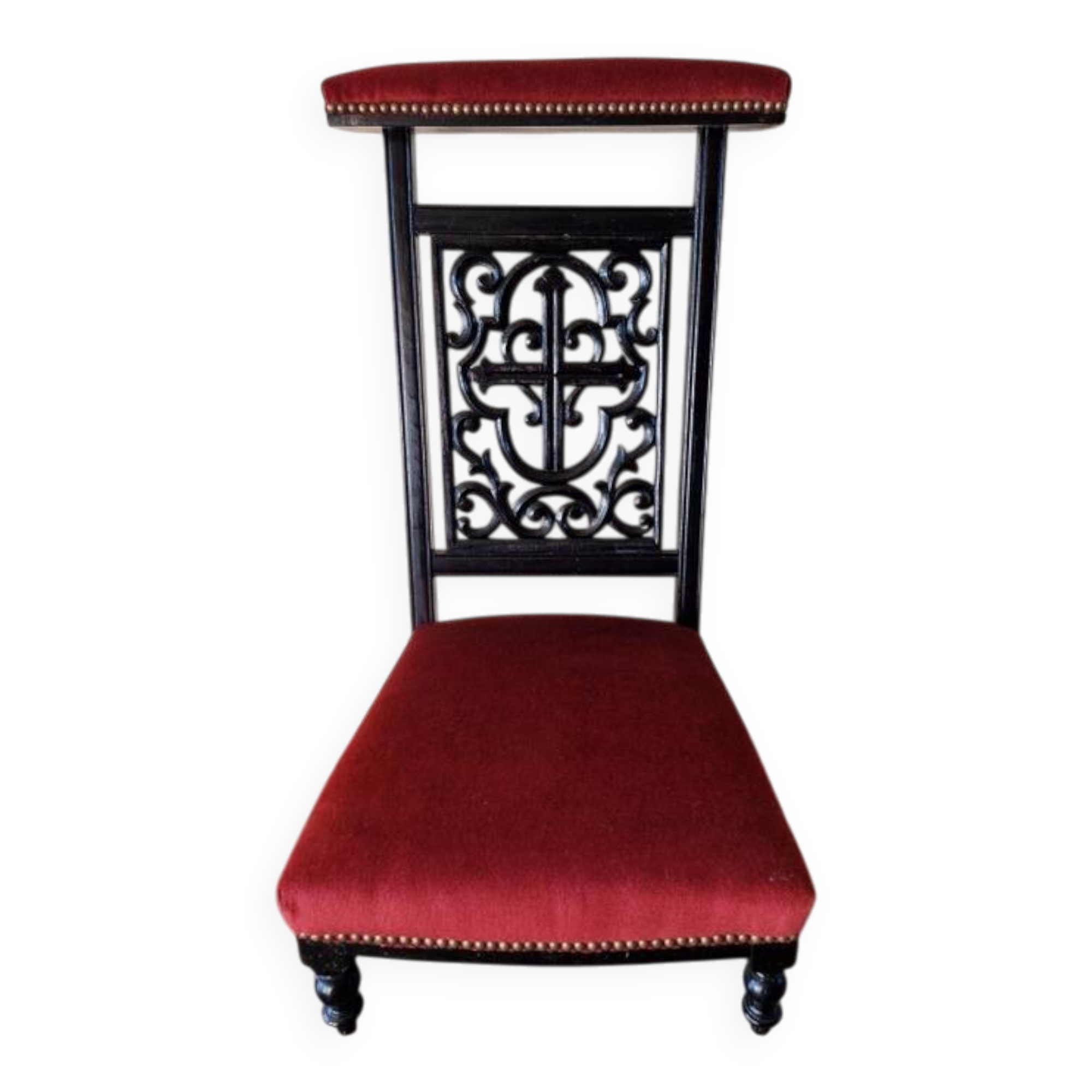 Period Napoléon III prie-dieu - Decorated with a cross and heart.