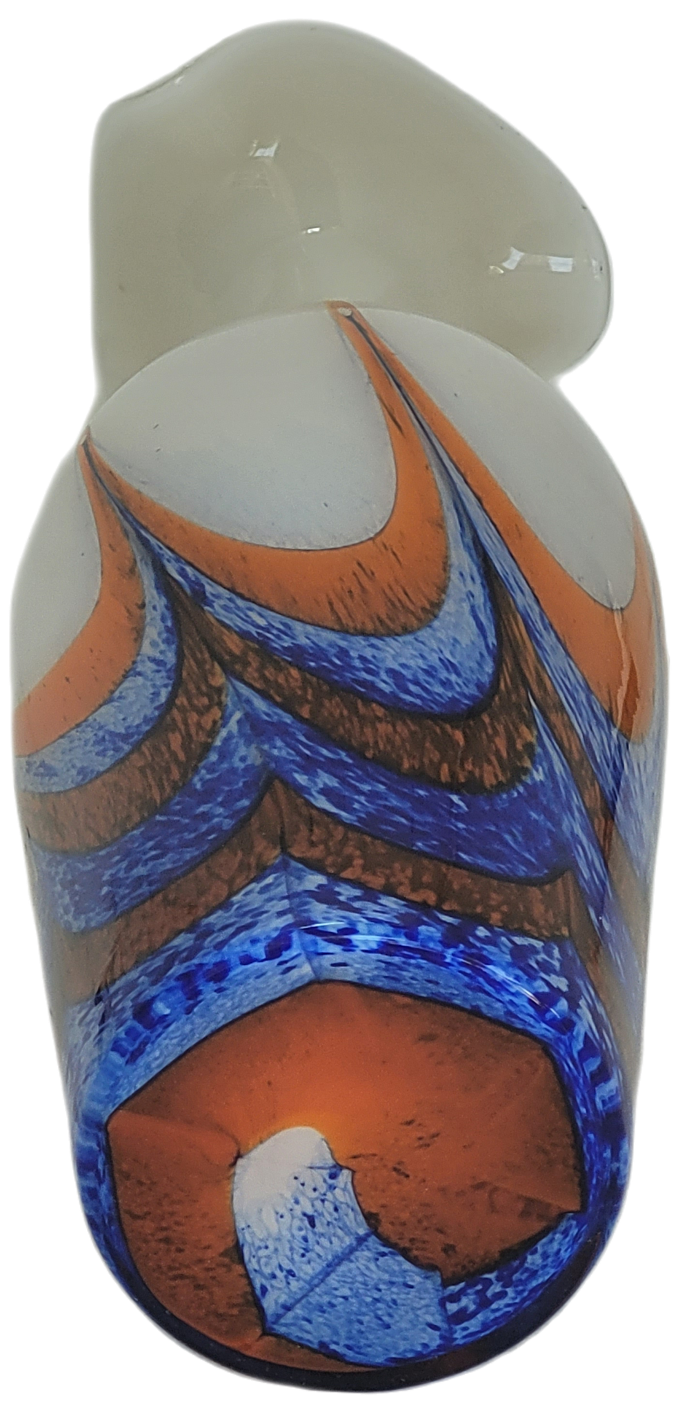 Large vintage red, white and blue Murano glass vase by Carlo Moretti, Italy, 1970s