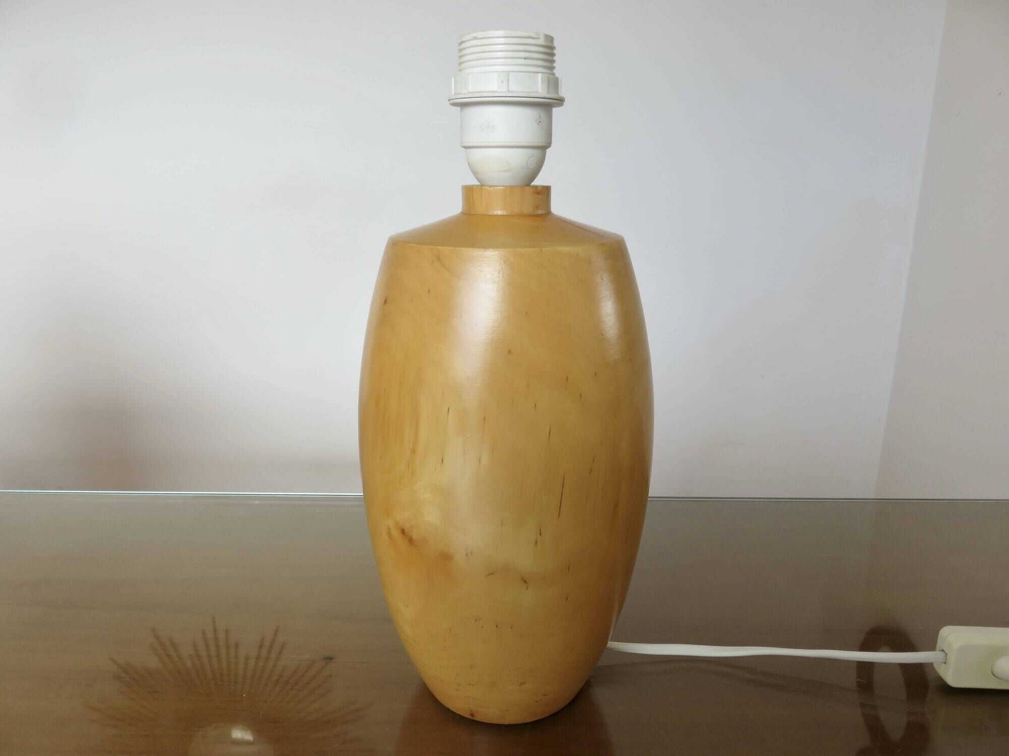 Lampe en orme massif, années 80