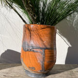 Raku vase / signed ceramic / handmade pottery