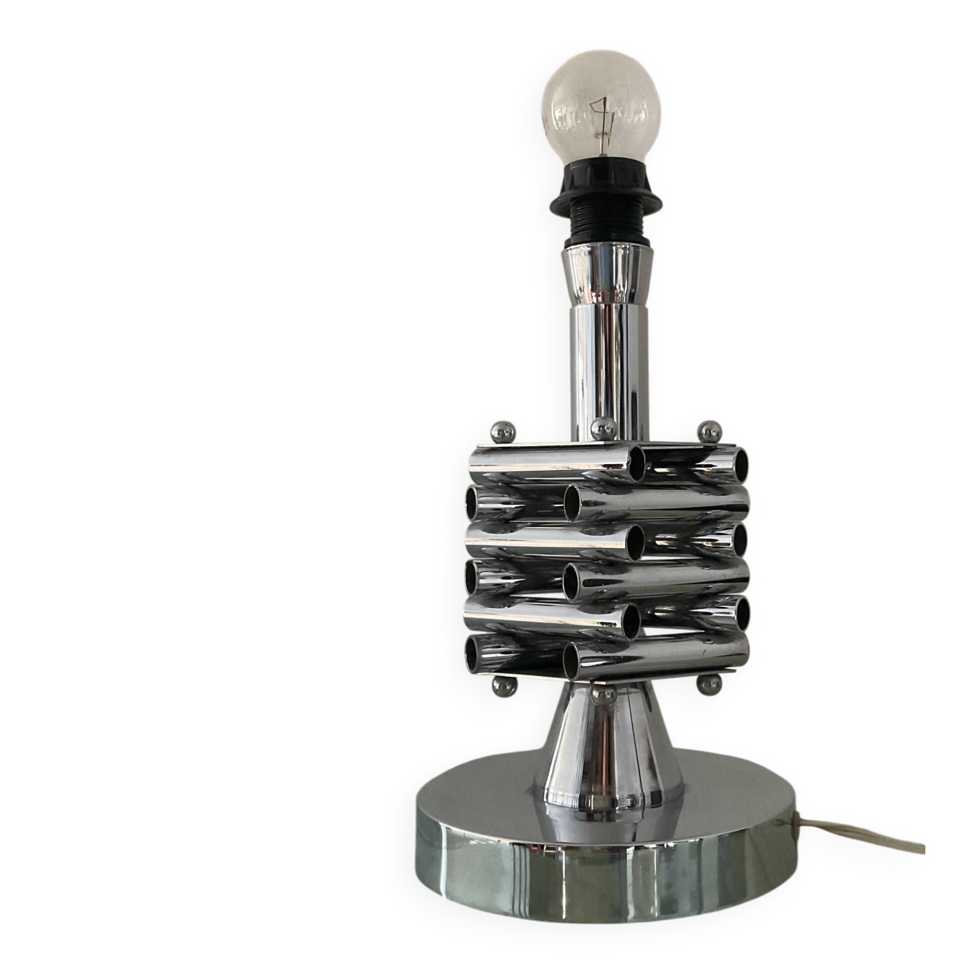 1970s Italian chrome metal lamp base