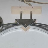Pair of 60s wall lights in metal and opaline